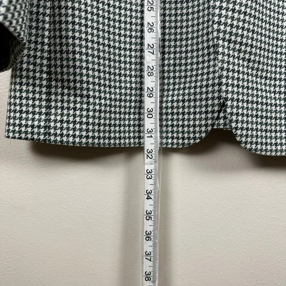 Stafford Mens 40 Regular Sport Coat Green Houndstooth Wool Blend Classic Fit NEW